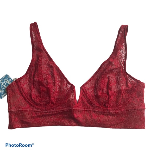 New Free People Tameeka Red Lace Underwire Bra Medium - Picture 2 of 7